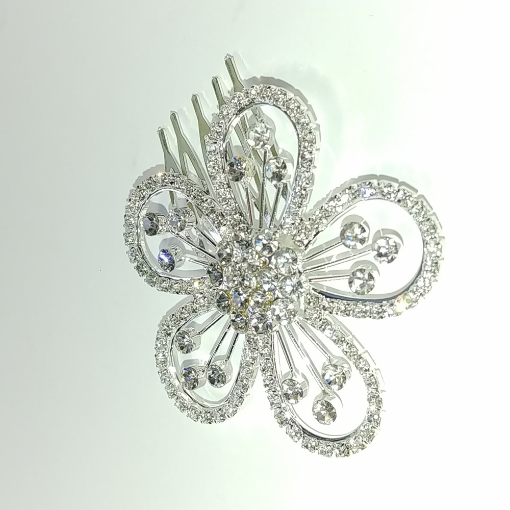 Daisy rhinestone hair comb NWT
